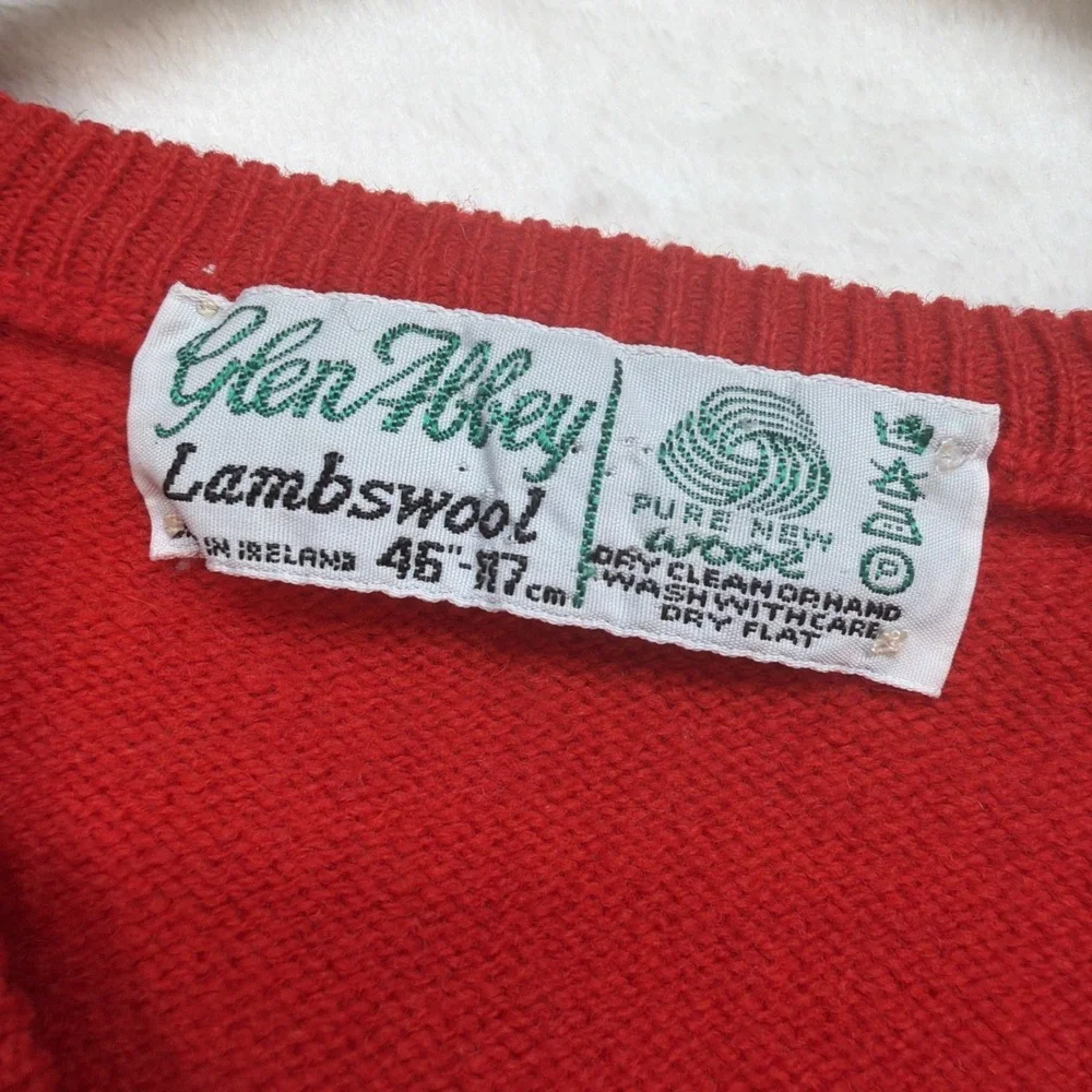 Glen Abbey Lambswool Sweater Vest V Neck Made in Ireland Mens 46‎ Large